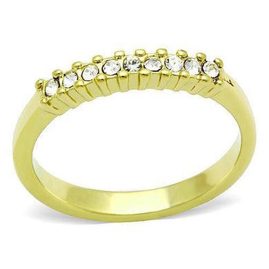 TK1390 - IP Gold(Ion Plating) Stainless Steel Ring with Top Grade Crystal  in Clear