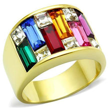 Load image into Gallery viewer, TK1397 - IP Gold(Ion Plating) Stainless Steel Ring with Top Grade Crystal  in Multi Color