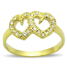 Load image into Gallery viewer, TK1398 - IP Gold(Ion Plating) Stainless Steel Ring with Top Grade Crystal  in Clear