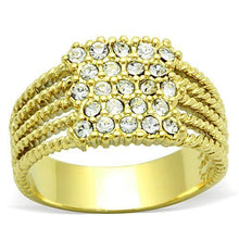 Load image into Gallery viewer, TK1400 - IP Gold(Ion Plating) Stainless Steel Ring with Top Grade Crystal  in Clear