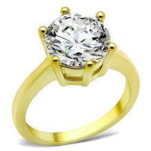 Load image into Gallery viewer, TK1407 - IP Gold(Ion Plating) Stainless Steel Ring with AAA Grade CZ  in Clear