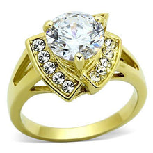 Load image into Gallery viewer, TK1412 - IP Gold(Ion Plating) Stainless Steel Ring with AAA Grade CZ  in Clear