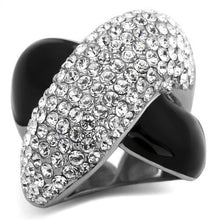 Load image into Gallery viewer, TK1427 - High polished (no plating) Stainless Steel Ring with Top Grade Crystal  in Clear