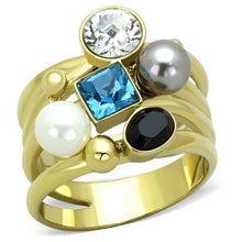 Load image into Gallery viewer, TK1440 - IP Gold(Ion Plating) Stainless Steel Ring with Synthetic Pearl in Multi Color