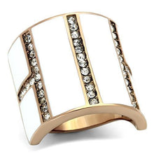 Load image into Gallery viewer, TK1444 - IP Rose Gold(Ion Plating) Stainless Steel Ring with Top Grade Crystal  in Clear