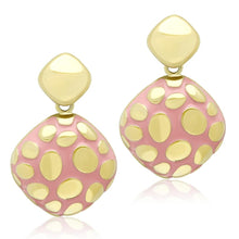 Load image into Gallery viewer, TK1502 - IP Gold(Ion Plating) Stainless Steel Earrings with Epoxy  in Light Rose