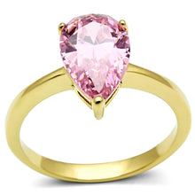 Load image into Gallery viewer, TK1508 - IP Gold(Ion Plating) Stainless Steel Ring with AAA Grade CZ  in Rose