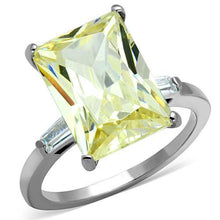 Load image into Gallery viewer, TK1514 - High polished (no plating) Stainless Steel Ring with AAA Grade CZ  in Citrine Yellow