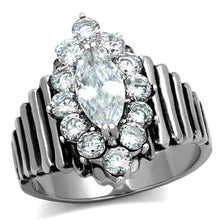 Load image into Gallery viewer, TK1517 - High polished (no plating) Stainless Steel Ring with AAA Grade CZ  in Clear