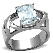 Load image into Gallery viewer, TK1530 - High polished (no plating) Stainless Steel Ring with AAA Grade CZ  in Clear