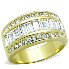 Load image into Gallery viewer, TK1561 - IP Gold(Ion Plating) Stainless Steel Ring with Top Grade Crystal  in Clear