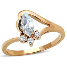 Load image into Gallery viewer, TK1590 - IP Rose Gold(Ion Plating) Stainless Steel Ring with AAA Grade CZ  in Clear