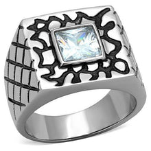 Load image into Gallery viewer, TK1607 - High polished (no plating) Stainless Steel Ring with AAA Grade CZ  in Clear