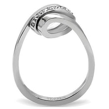 Load image into Gallery viewer, TK161 - High polished (no plating) Stainless Steel Ring with Top Grade Crystal  in Clear