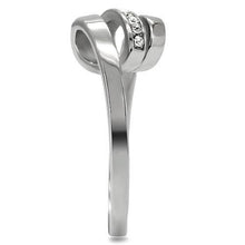 Load image into Gallery viewer, TK161 - High polished (no plating) Stainless Steel Ring with Top Grade Crystal  in Clear