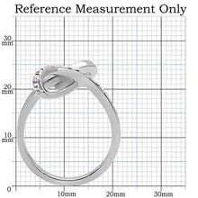 Load image into Gallery viewer, TK162 - High polished (no plating) Stainless Steel Ring with Top Grade Crystal  in Clear