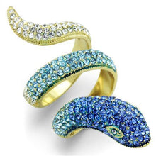 Load image into Gallery viewer, TK1641 - IP Gold(Ion Plating) Stainless Steel Ring with Top Grade Crystal  in Multi Color