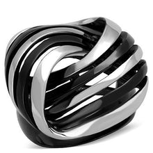 Load image into Gallery viewer, TK1660 - Two-Tone IP Black Stainless Steel Ring with No Stone