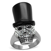 Load image into Gallery viewer, TK1662 - Two-Tone IP Black Stainless Steel Ring with Top Grade Crystal  in Clear