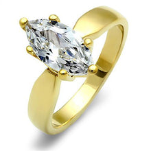 Load image into Gallery viewer, TK1673 - IP Gold(Ion Plating) Stainless Steel Ring with AAA Grade CZ  in Clear