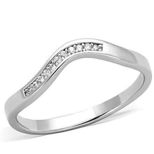 Load image into Gallery viewer, TK1682 - High polished (no plating) Stainless Steel Ring with AAA Grade CZ  in Clear