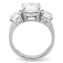 Load image into Gallery viewer, TK168 - High polished (no plating) Stainless Steel Ring with AAA Grade CZ  in Clear