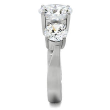 Load image into Gallery viewer, TK168 - High polished (no plating) Stainless Steel Ring with AAA Grade CZ  in Clear