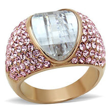 Load image into Gallery viewer, TK1692 - IP Rose Gold(Ion Plating) Stainless Steel Ring with AAA Grade CZ  in Clear