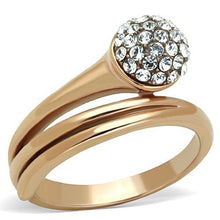 Load image into Gallery viewer, TK1693 - IP Rose Gold(Ion Plating) Stainless Steel Ring with Top Grade Crystal  in Clear