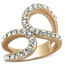 Load image into Gallery viewer, TK1695 - IP Rose Gold(Ion Plating) Stainless Steel Ring with Top Grade Crystal  in Clear