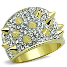 Load image into Gallery viewer, TK1697 - Two-Tone IP Gold (Ion Plating) Stainless Steel Ring with Top Grade Crystal  in Clear