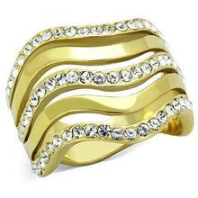 Load image into Gallery viewer, TK1700 - IP Gold(Ion Plating) Stainless Steel Ring with Top Grade Crystal  in Clear