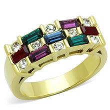 Load image into Gallery viewer, TK1719 - IP Gold(Ion Plating) Stainless Steel Ring with Top Grade Crystal  in Multi Color