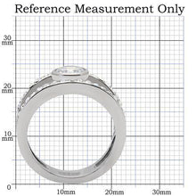 Load image into Gallery viewer, TK171 - High polished (no plating) Stainless Steel Ring with AAA Grade CZ  in Clear