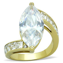 Load image into Gallery viewer, TK1723 - IP Gold(Ion Plating) Stainless Steel Ring with AAA Grade CZ  in Clear