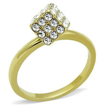 Load image into Gallery viewer, TK1725 - IP Gold(Ion Plating) Stainless Steel Ring with Top Grade Crystal  in Clear