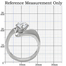 Load image into Gallery viewer, TK172 - High polished (no plating) Stainless Steel Ring with AAA Grade CZ  in Clear