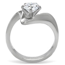 Load image into Gallery viewer, TK172 - High polished (no plating) Stainless Steel Ring with AAA Grade CZ  in Clear