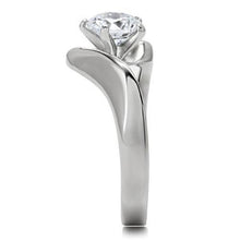 Load image into Gallery viewer, TK172 - High polished (no plating) Stainless Steel Ring with AAA Grade CZ  in Clear