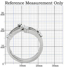 Load image into Gallery viewer, TK173 - High polished (no plating) Stainless Steel Ring with Top Grade Crystal  in Clear