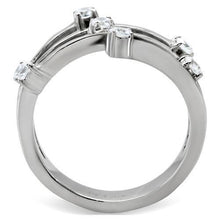 Load image into Gallery viewer, TK173 - High polished (no plating) Stainless Steel Ring with Top Grade Crystal  in Clear