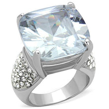 Load image into Gallery viewer, TK1748 - High polished (no plating) Stainless Steel Ring with AAA Grade CZ  in Clear