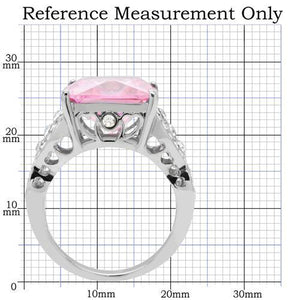 TK175 - High polished (no plating) Stainless Steel Ring with AAA Grade CZ  in Rose