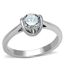 Load image into Gallery viewer, TK1763 - High polished (no plating) Stainless Steel Ring with AAA Grade CZ  in Clear