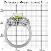 Load image into Gallery viewer, TK176 - High polished (no plating) Stainless Steel Ring with AAA Grade CZ  in Apple Green color