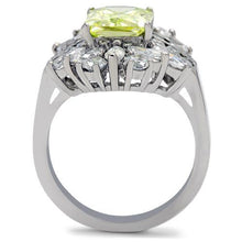 Load image into Gallery viewer, TK176 - High polished (no plating) Stainless Steel Ring with AAA Grade CZ  in Apple Green color