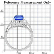 Load image into Gallery viewer, TK178 - High polished (no plating) Stainless Steel Ring with Top Grade Crystal  in Sapphire