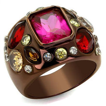 Load image into Gallery viewer, TK1790LC - IP Coffee light Stainless Steel Ring with AAA Grade CZ  in Ruby