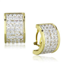 Load image into Gallery viewer, TK1807 - IP Gold(Ion Plating) Stainless Steel Earrings with AAA Grade CZ  in Clear