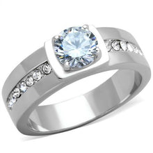 Load image into Gallery viewer, TK1816 - High polished (no plating) Stainless Steel Ring with AAA Grade CZ  in Clear